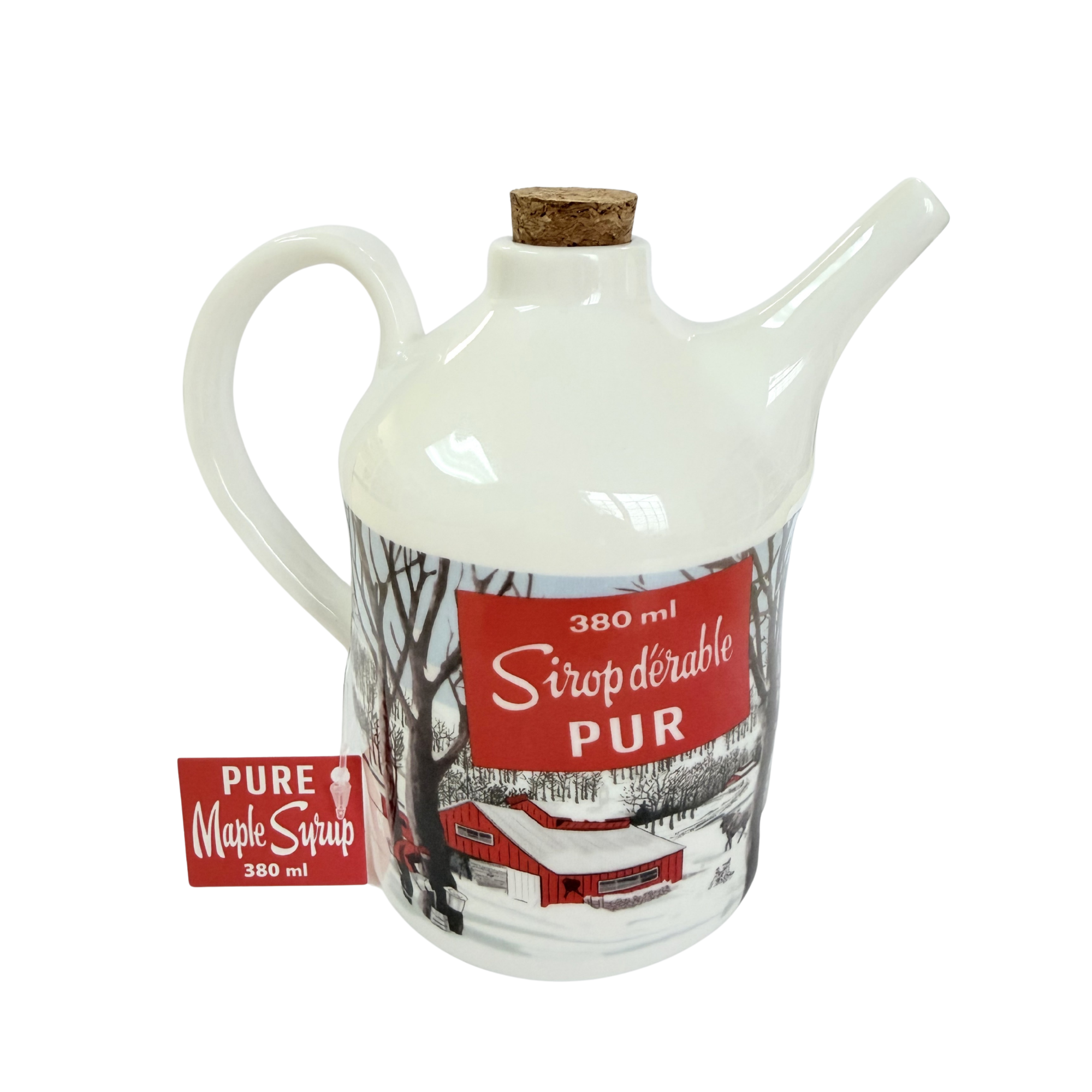 Ceramic Maple Syrup Jug with Wooden Cork Stopper