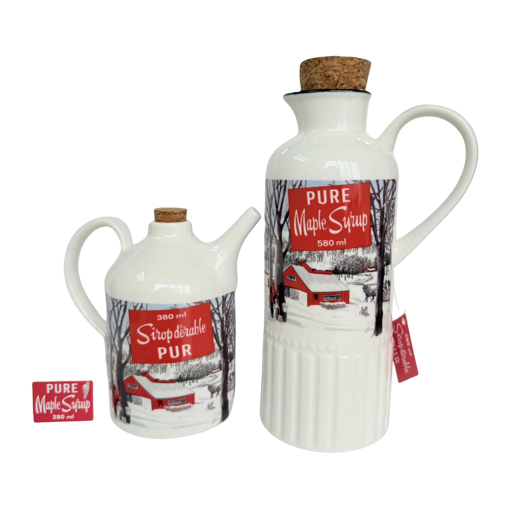 Ceramic Maple Syrup Jug with Wooden Cork Stopper