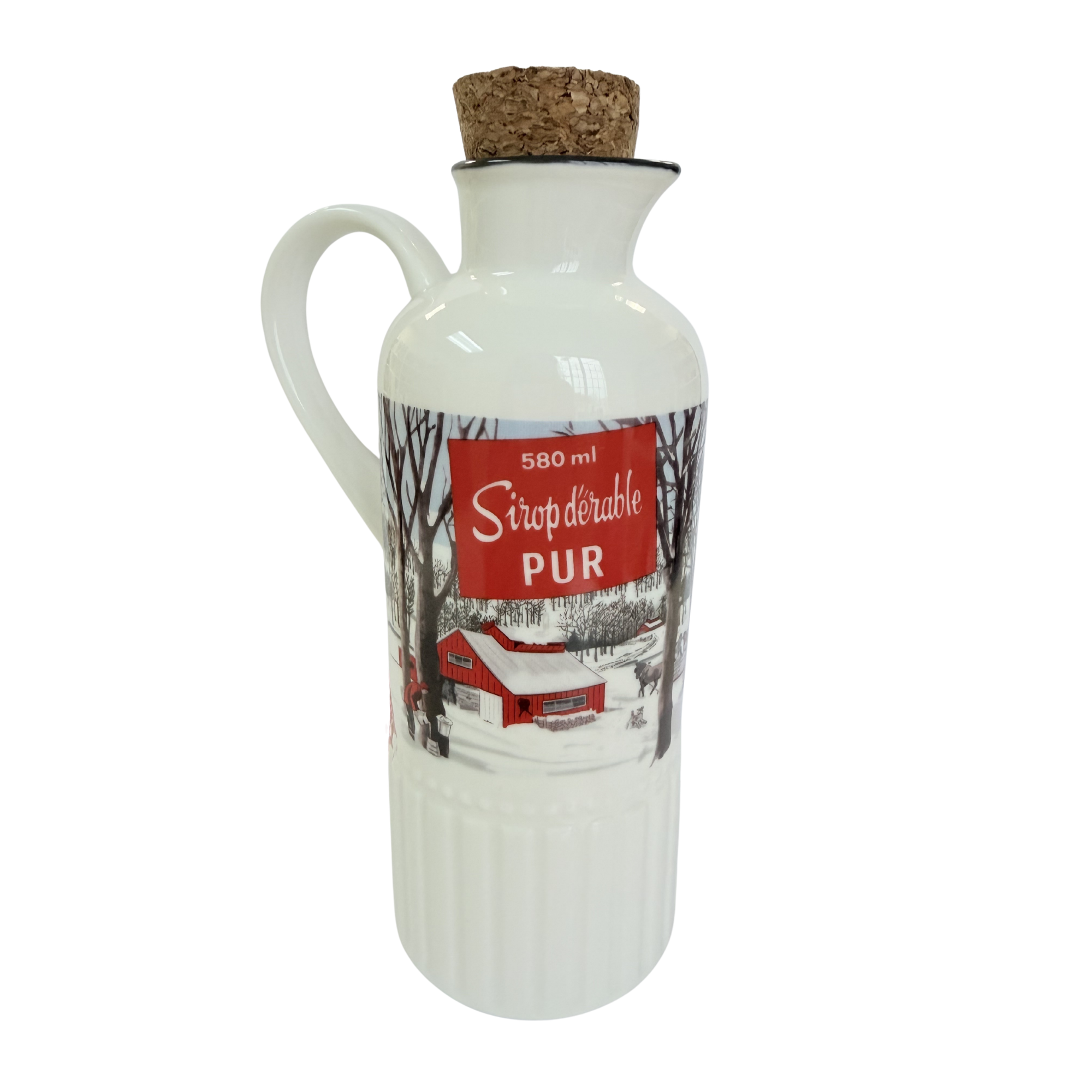Ceramic Maple Syrup Jug with Wooden Cork Stopper