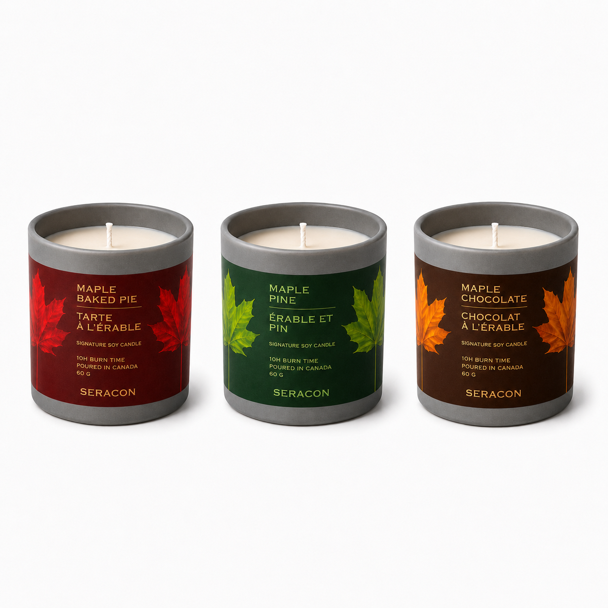 3-Pack Maple Variety Candles Set