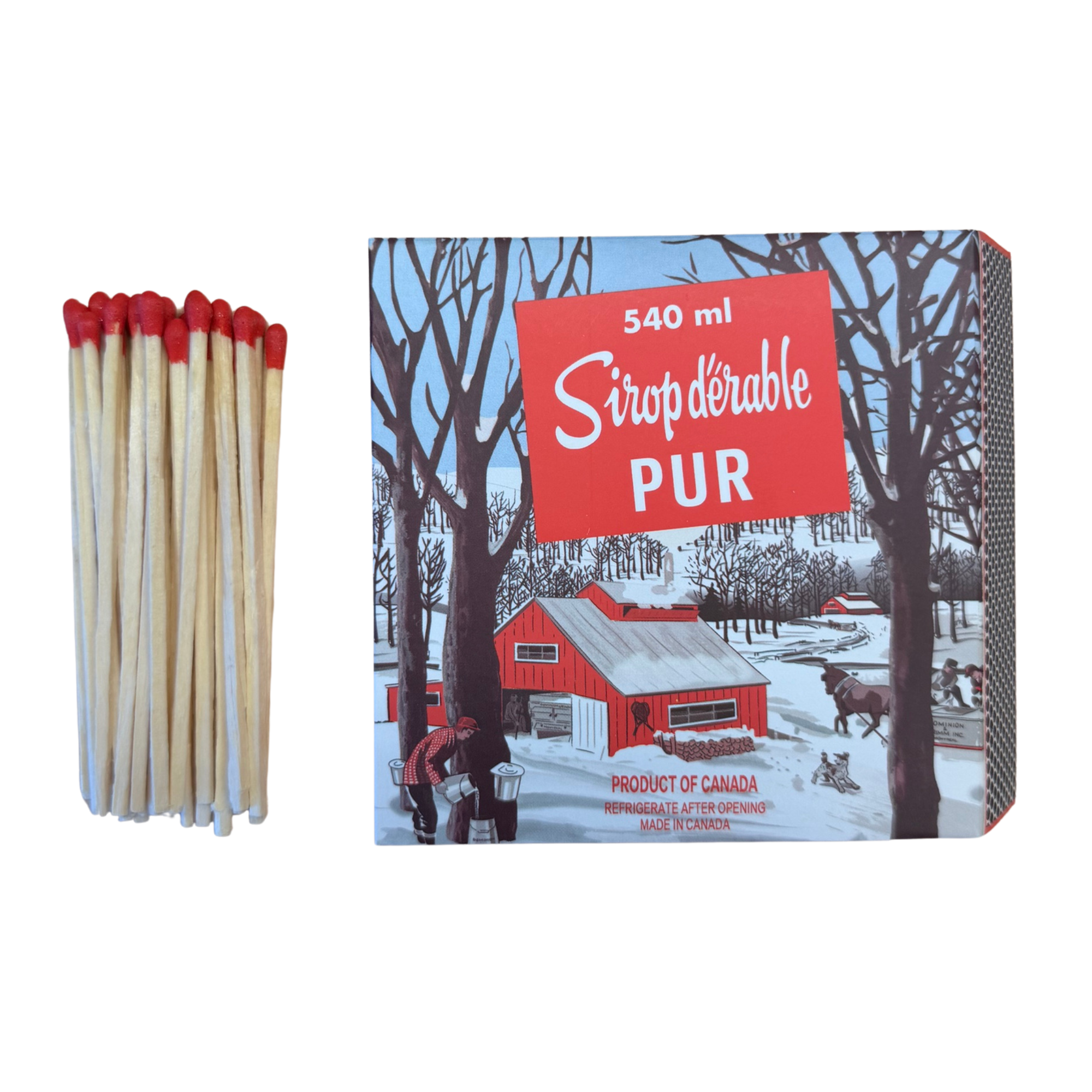 Wooden Matches with Maple Design