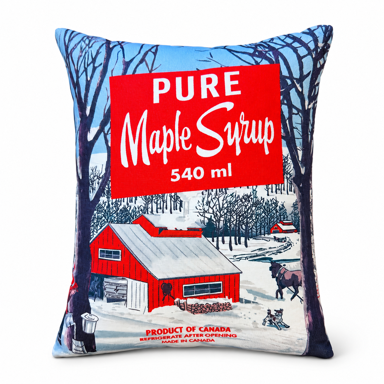 Decorative Pillow with Maple Artwork