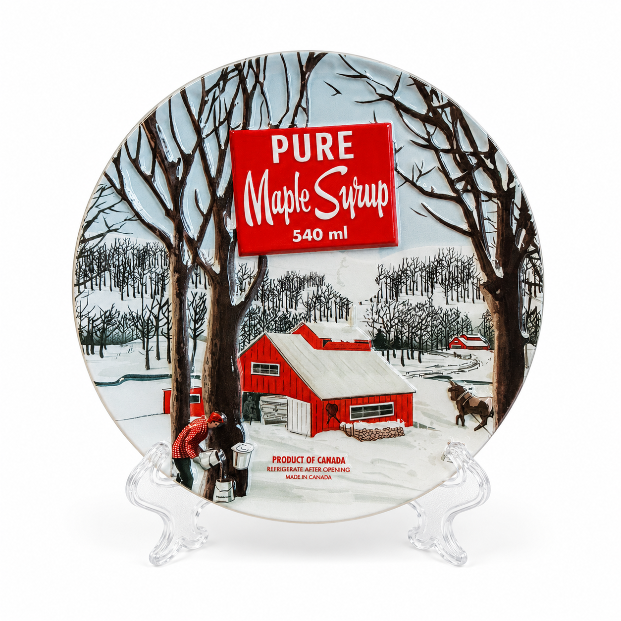 Ceramic Decorative Plates with Maple Artwork