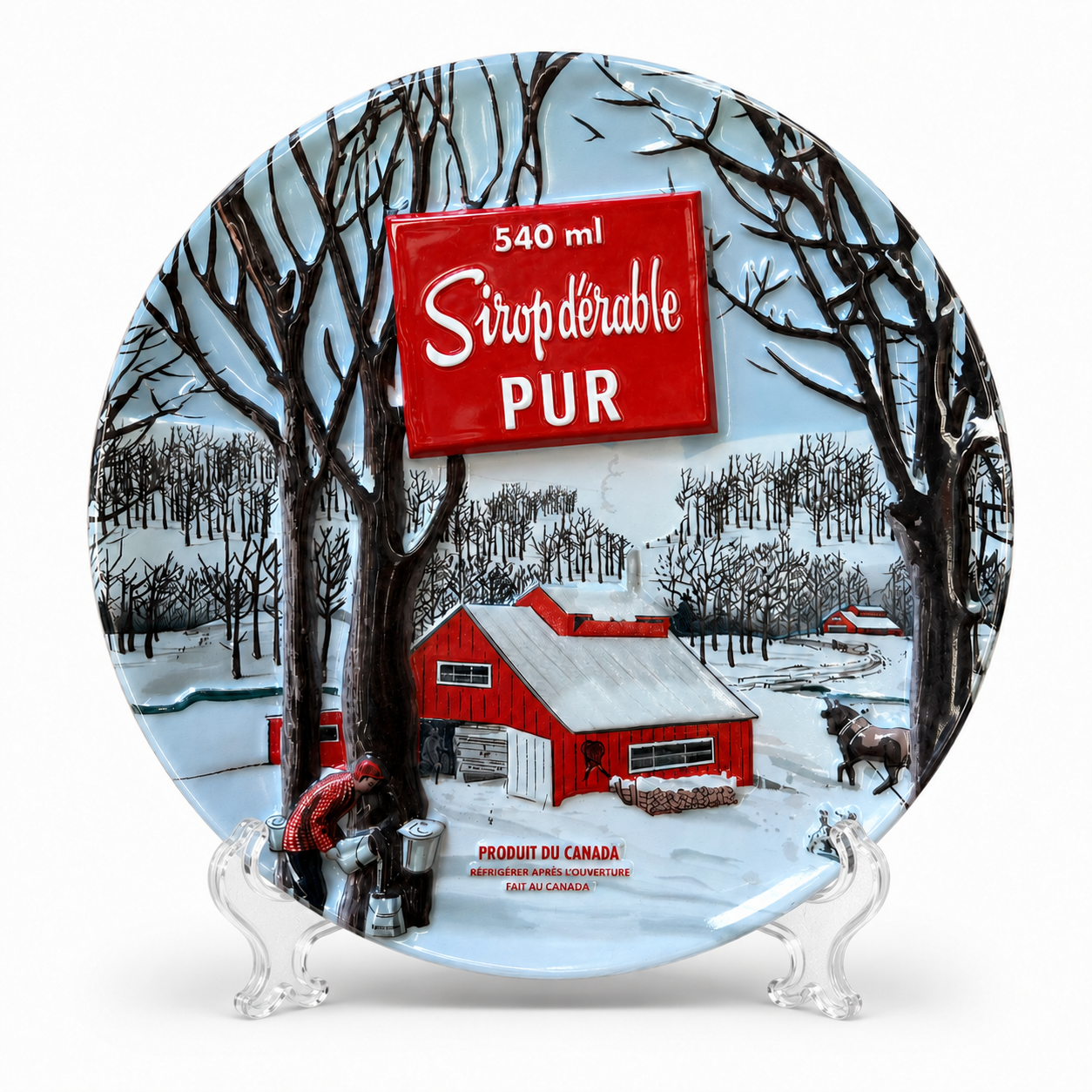 Ceramic Decorative Plates with Maple Artwork