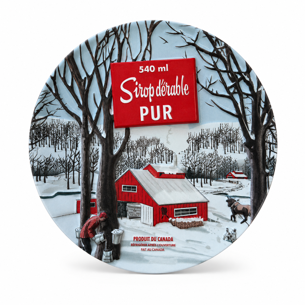 Ceramic Decorative Plates with Maple Artwork