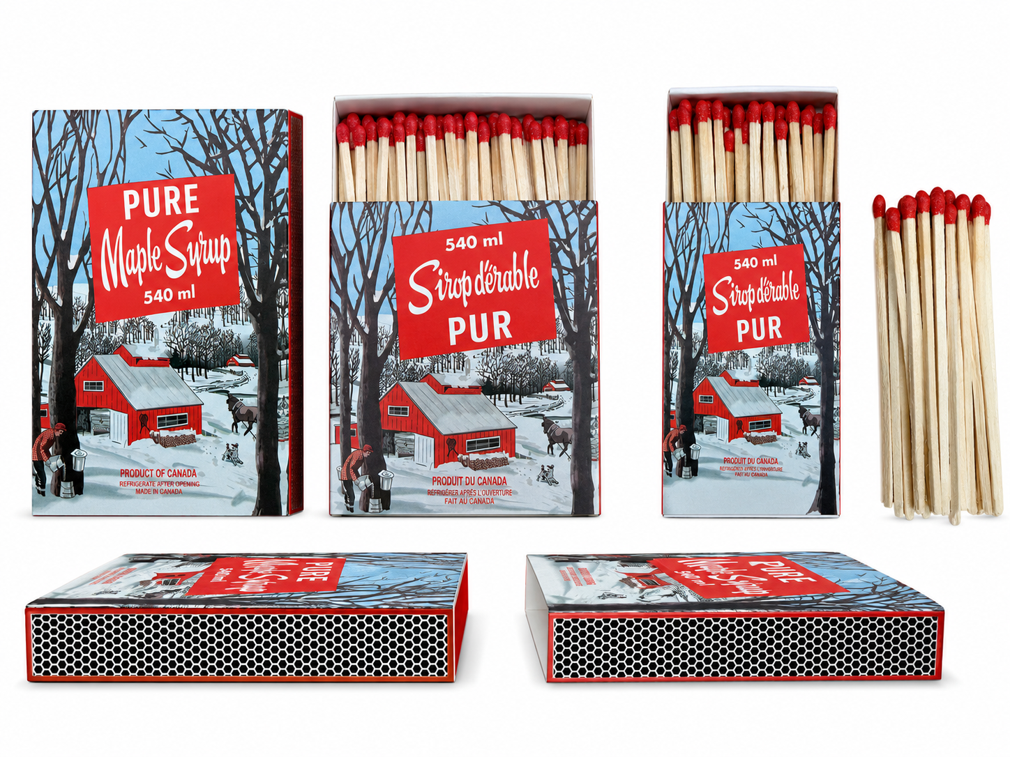 Wooden Matches with Maple Design