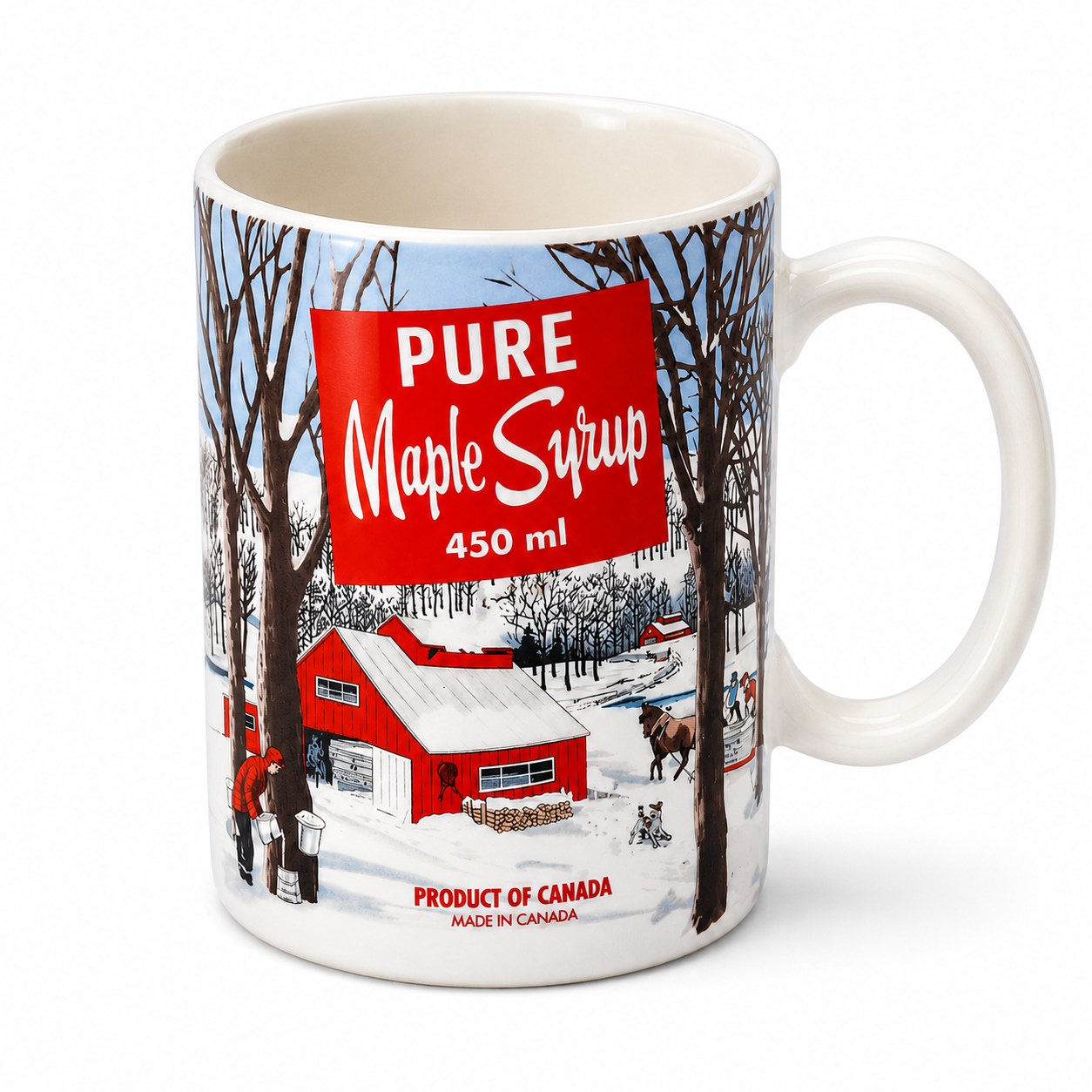 Maple Line Ceramic Mug - White