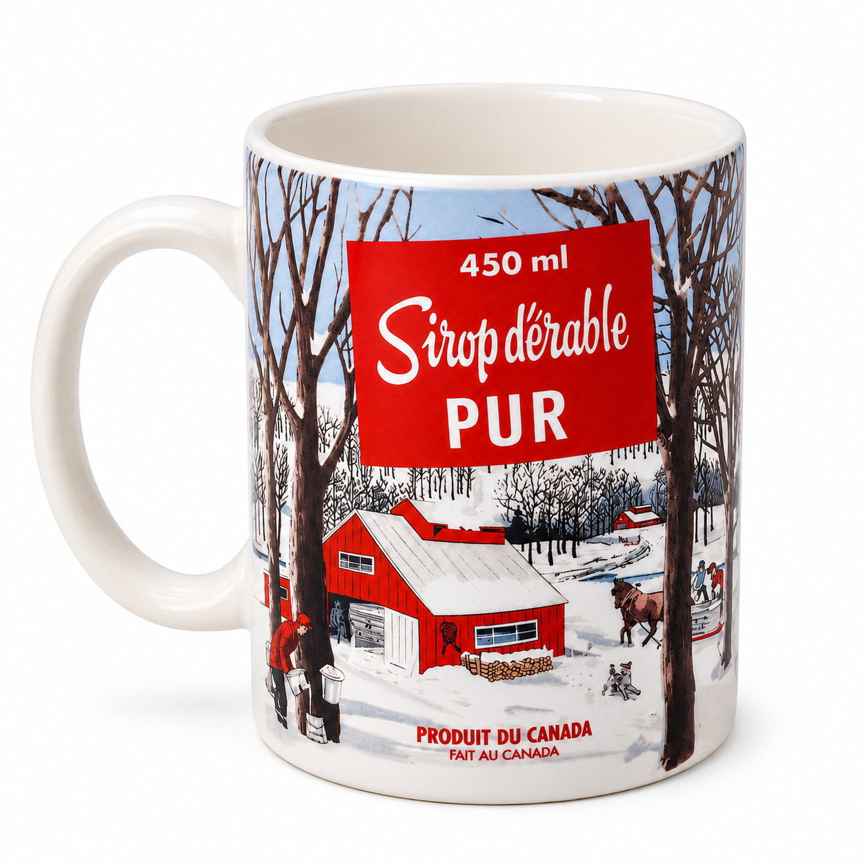 Maple Line Ceramic Mug - White