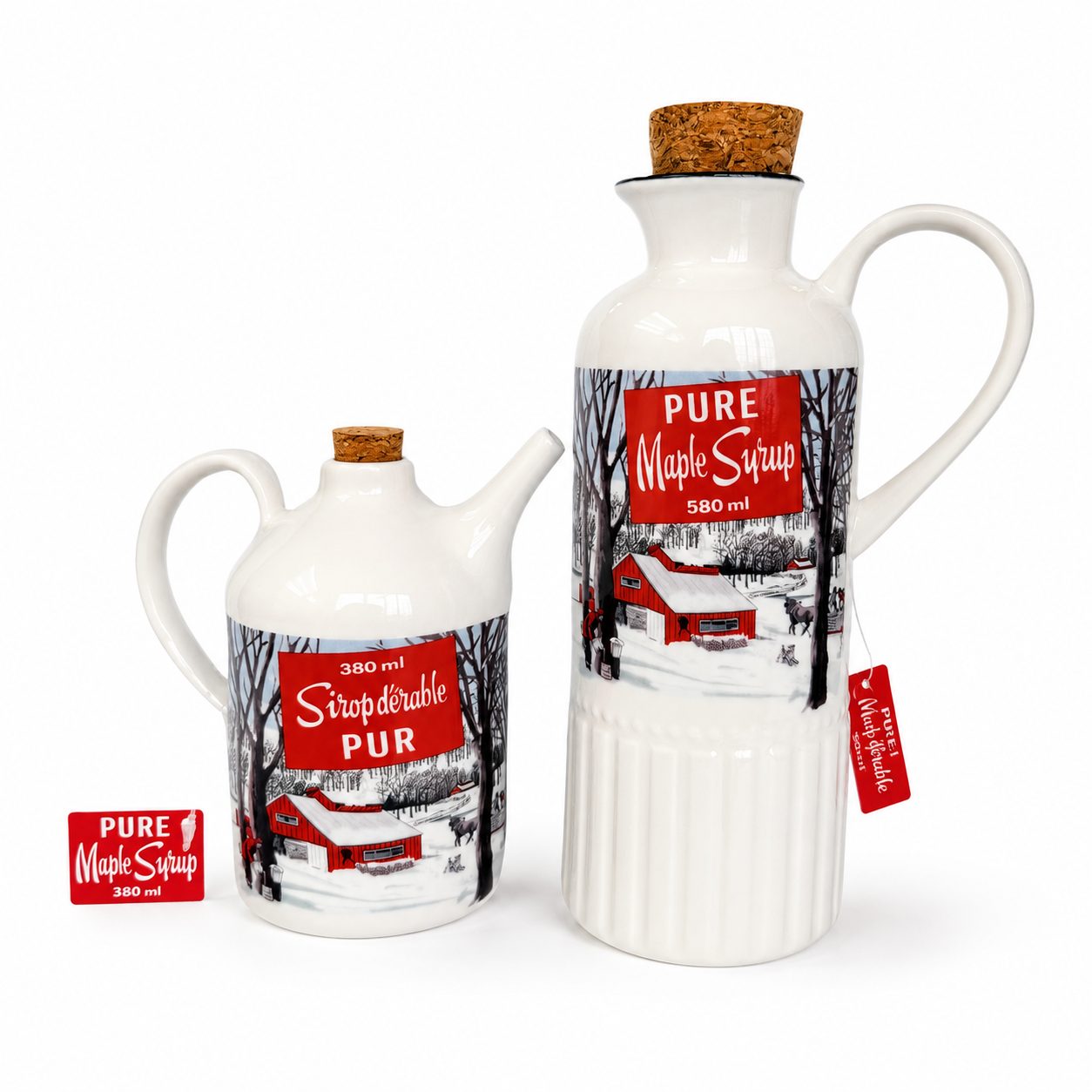 Ceramic Maple Syrup Jug with Wooden Cork Stopper
