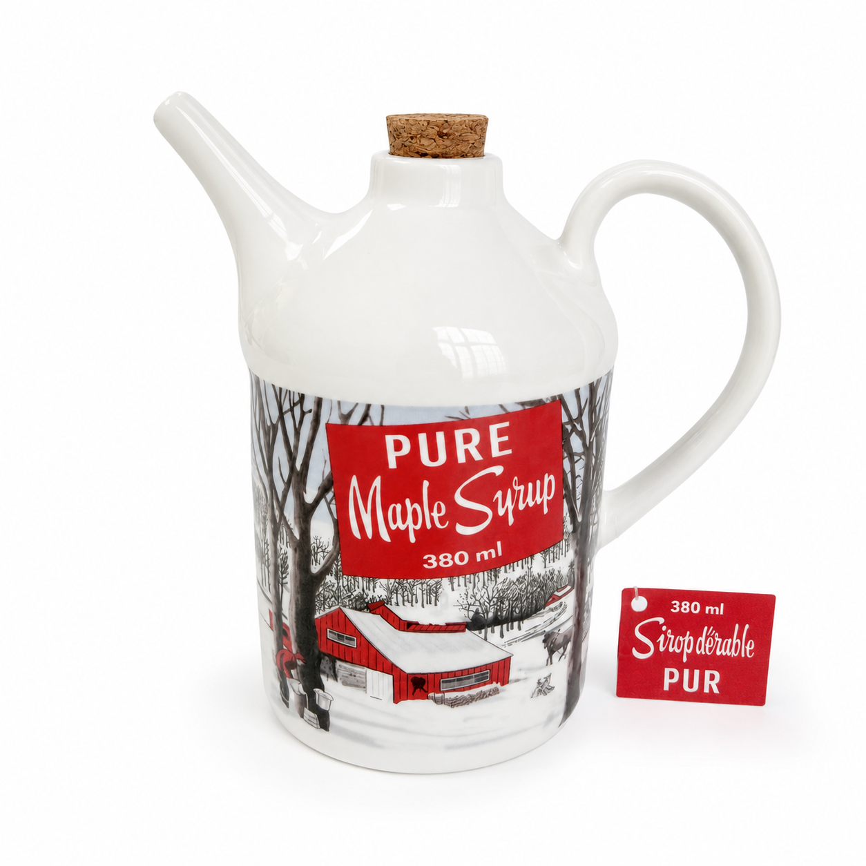 Ceramic Maple Syrup Jug with Wooden Cork Stopper