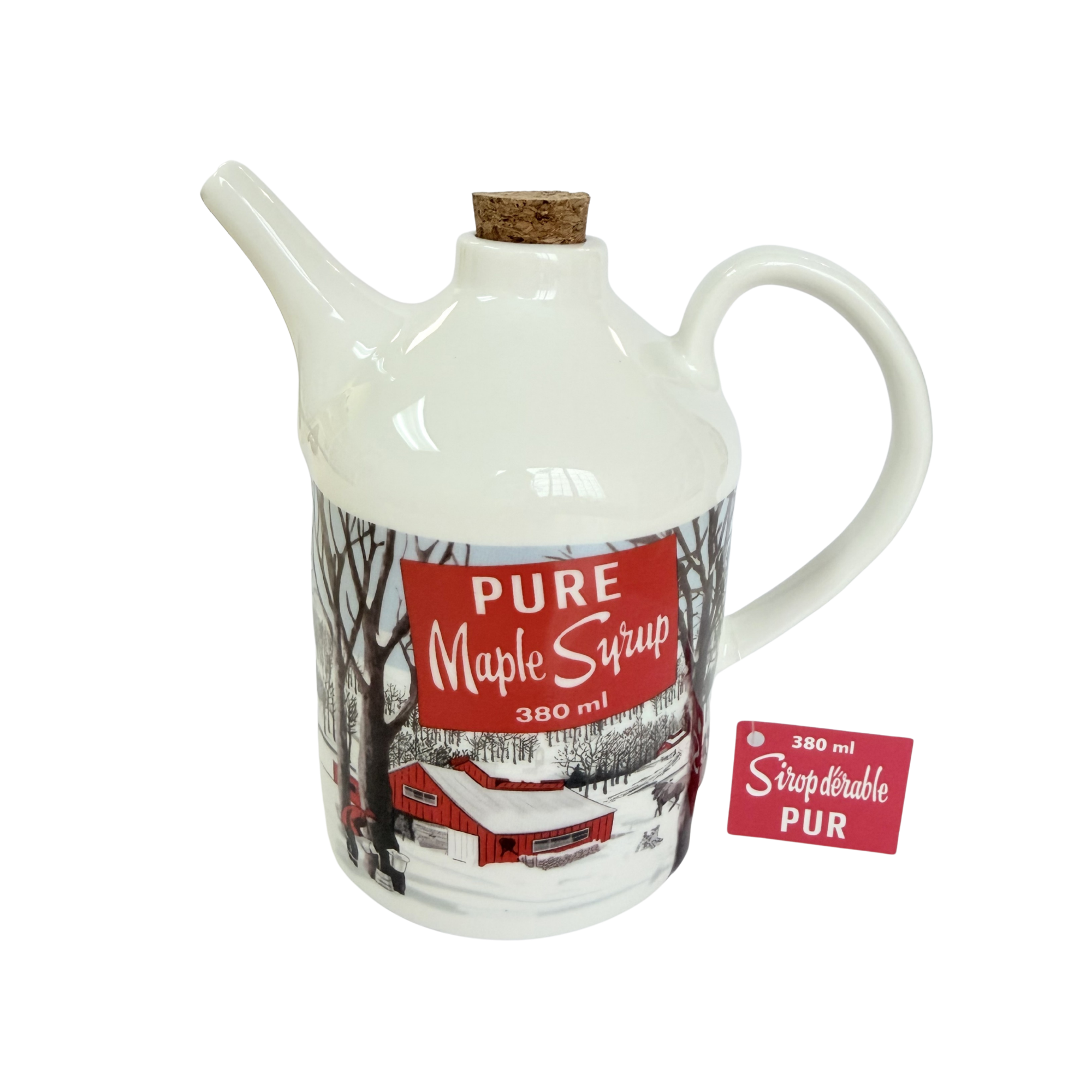 Ceramic Maple Syrup Jug with Wooden Cork Stopper