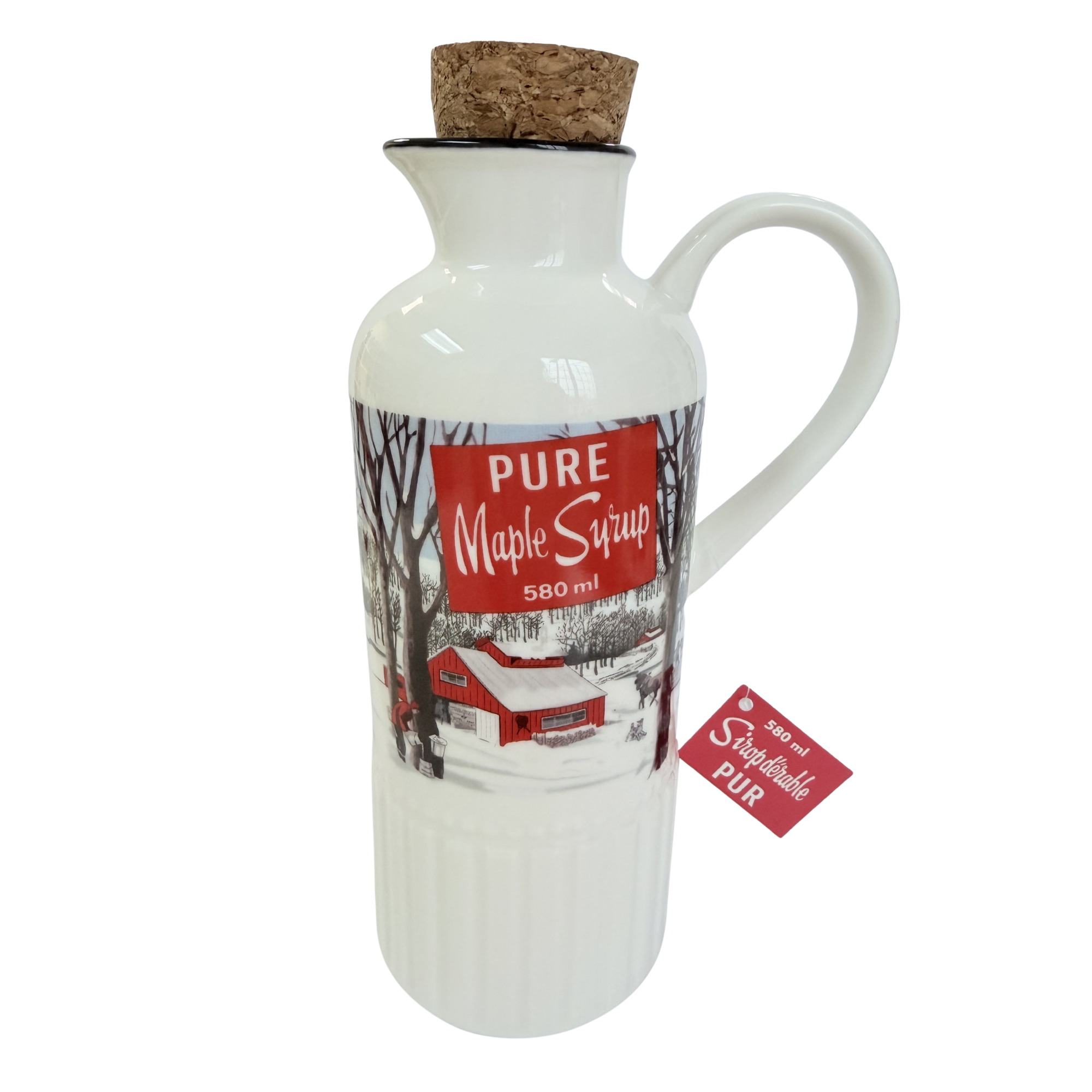Ceramic Maple Syrup Jug with Wooden Cork Stopper
