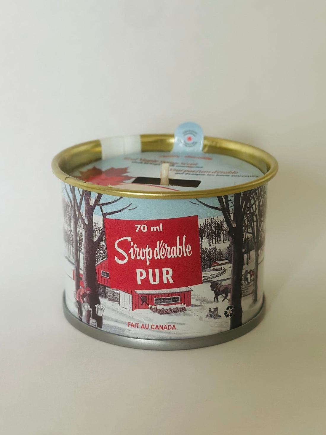 Mini Maple Syrup Candle – 70 ml Iconic Tin Can (Cotton wick)