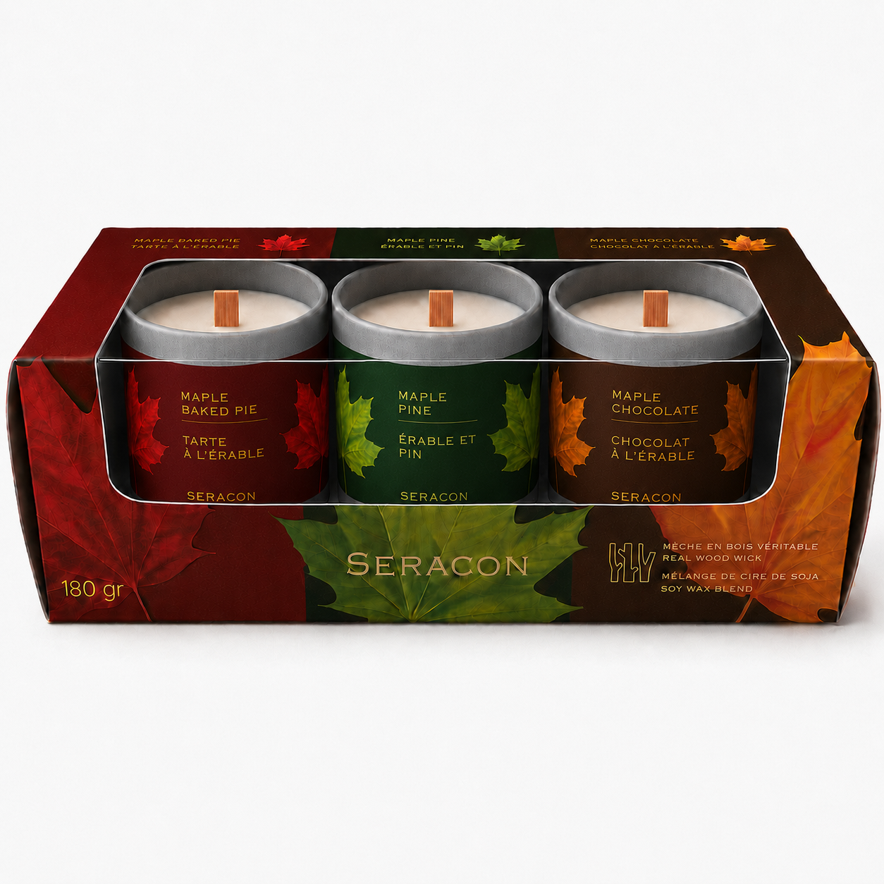 3-Pack Maple Variety Candles Set