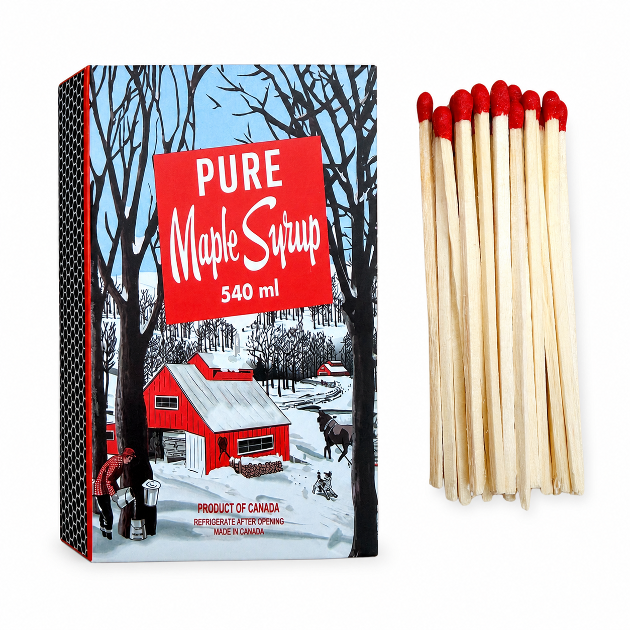 Wooden Matches with Maple Design