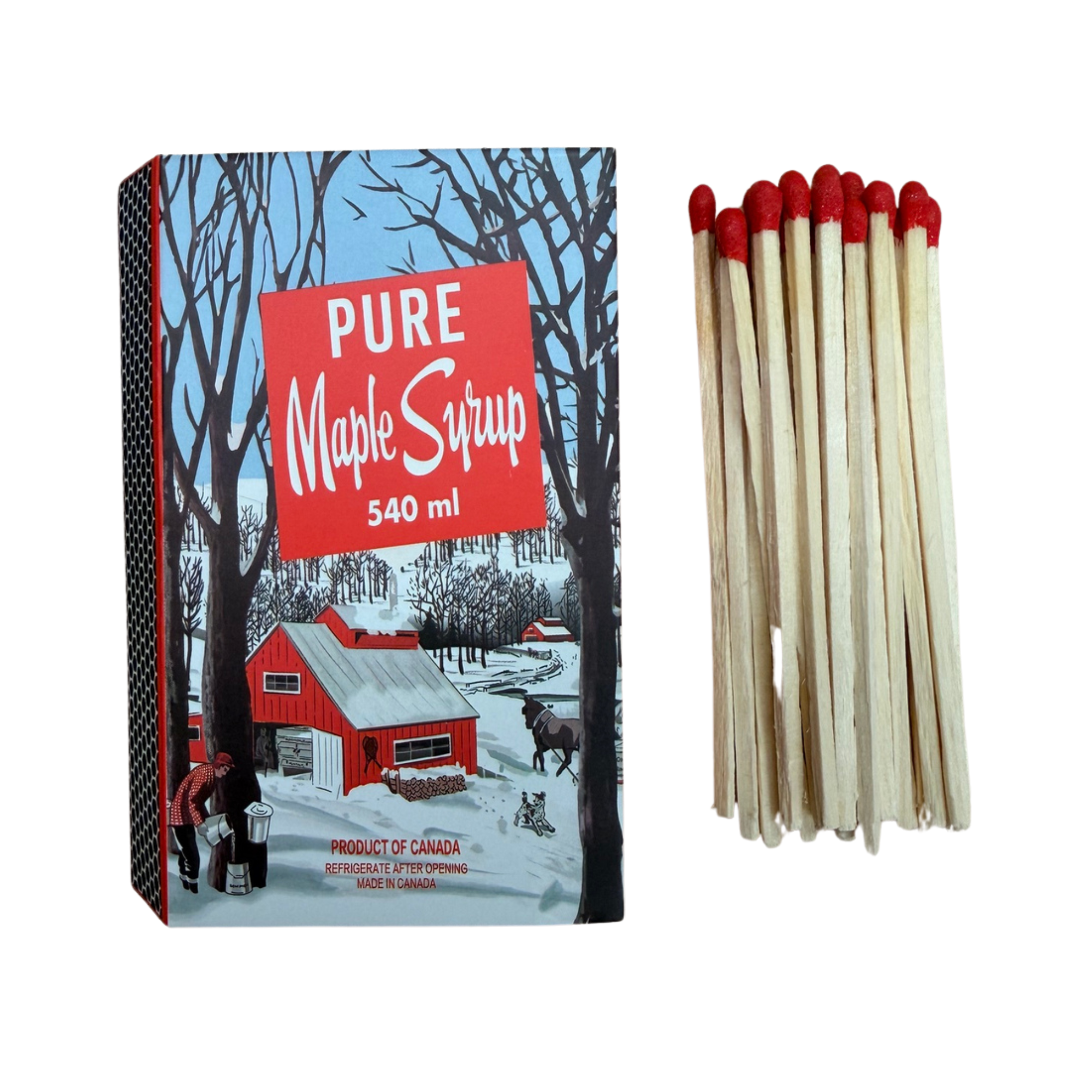 Wooden Matches with Maple Design