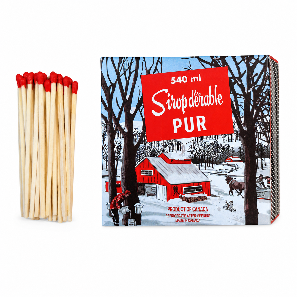 Wooden Matches with Maple Design