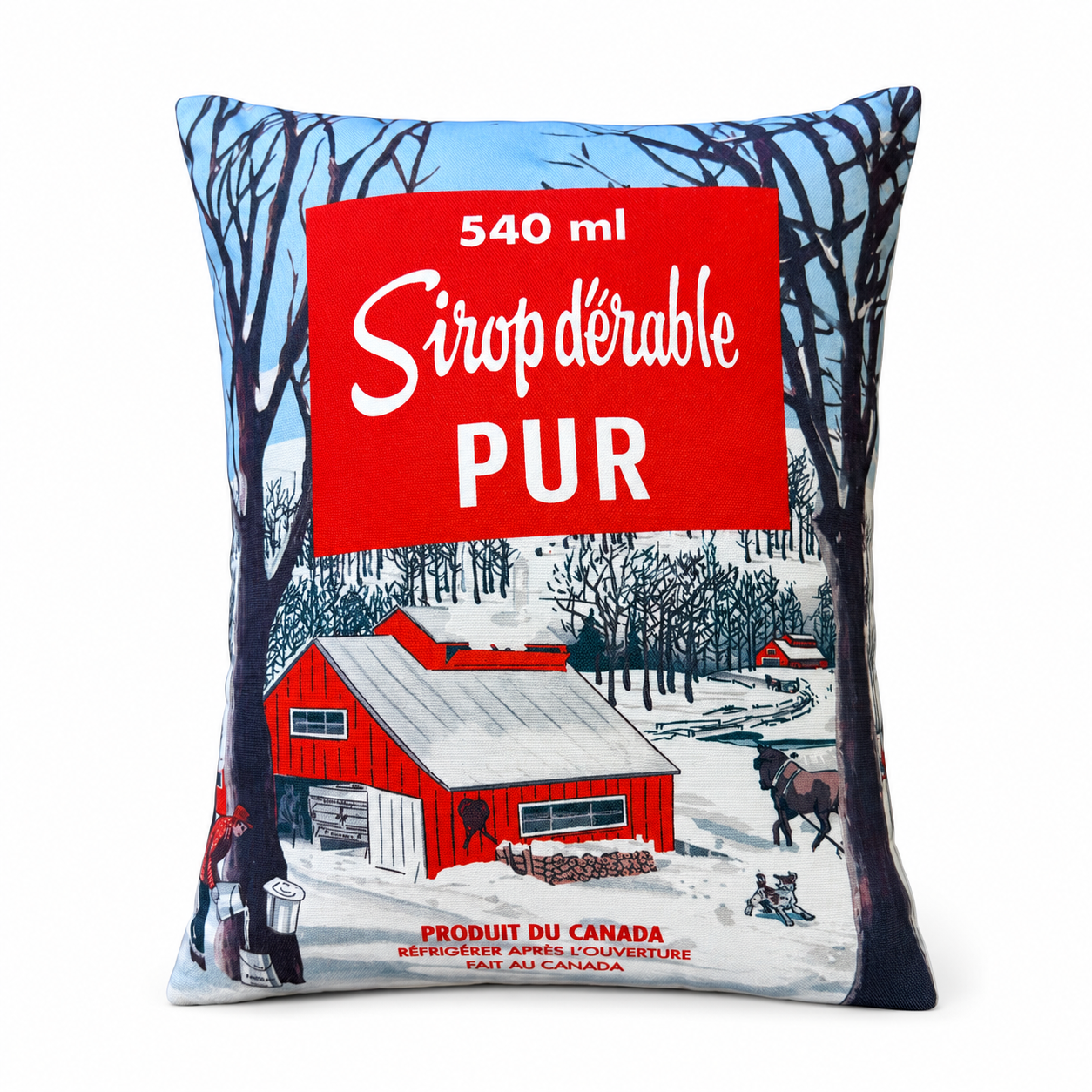 Decorative Pillow with Maple Artwork