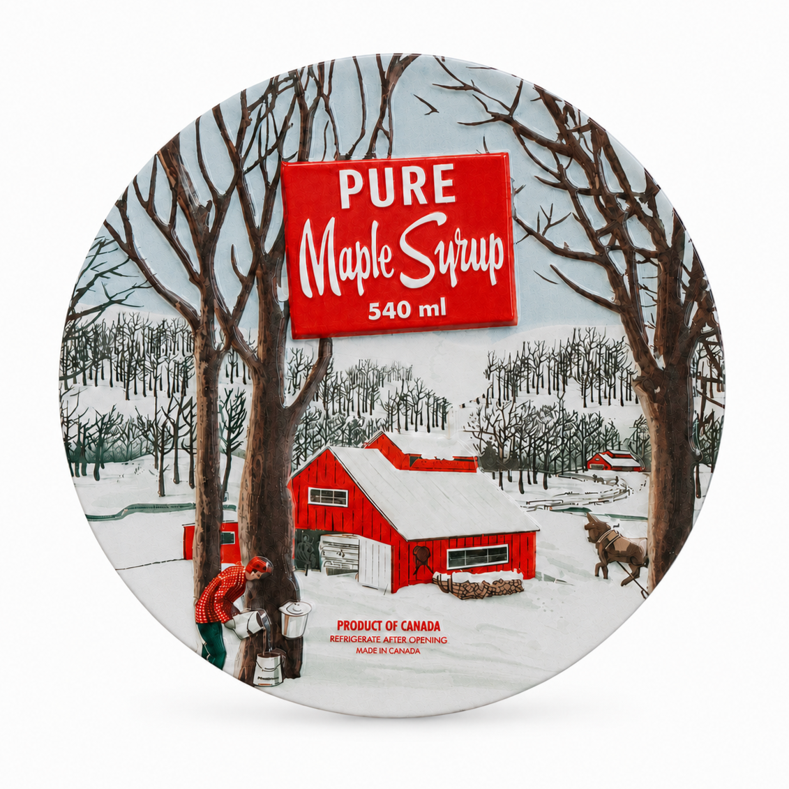 Ceramic Decorative Plates with Maple Artwork