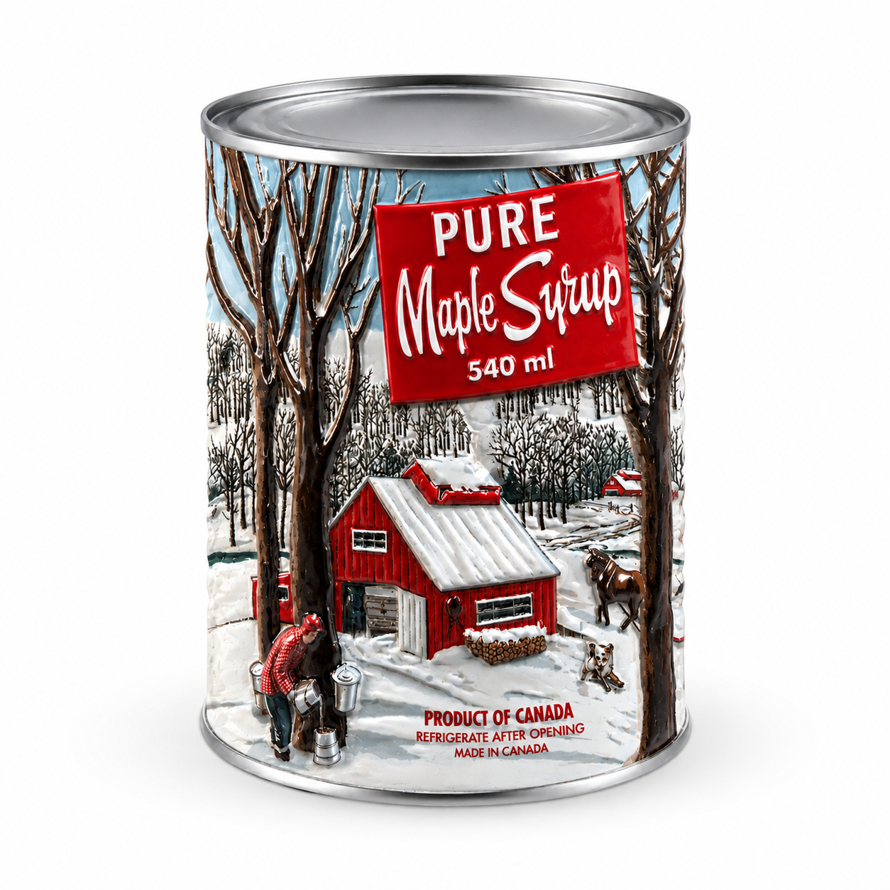 Resin Souvenir Magnet Maple Syrup Can
