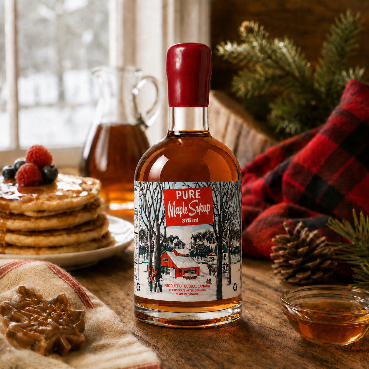 Premium Maple Syrup 100% Pure - 375 ml Glass Bottle